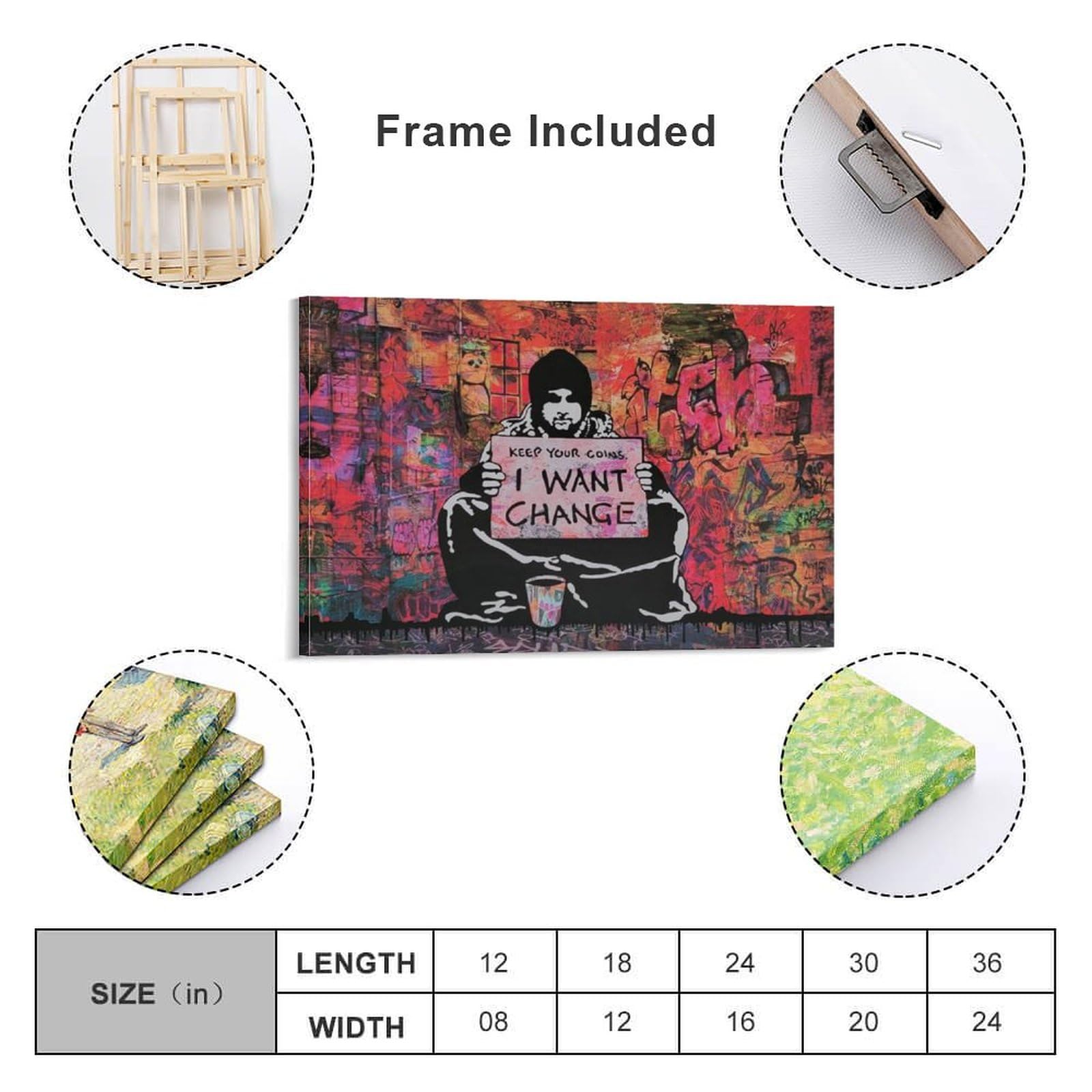 Amazon.co.jp: BANKSYバンクシー《変化》絵画コレクション 特大